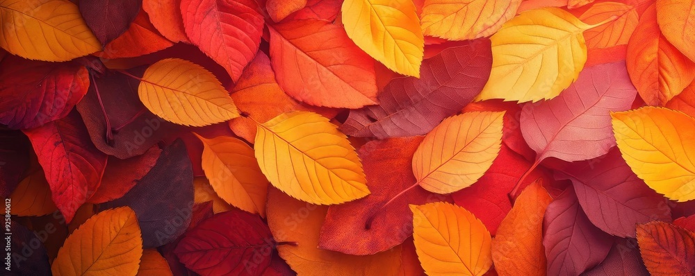 A vibrant collection of autumn leaves in shades of red, orange, and yellow, creating a warm seasonal backdrop. A vibrant collection of autumn leaves in shades of red, orange, and yellow, creating a warm seasonal backdrop.