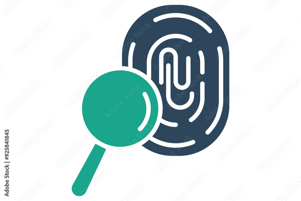 Fingerprint icon. icon related to law and justice. solid icon style. law elements vector illustration Fingerprint icon. icon related to law and justice. solid icon style. law elements vector illustration