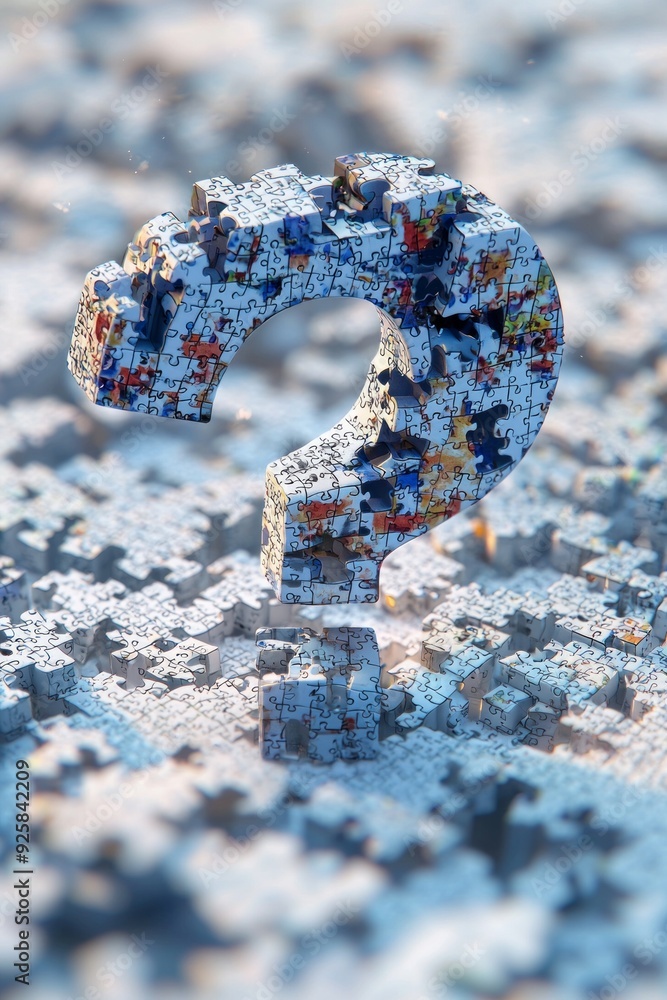 A question mark icon formed by puzzle pieces, with one piece missing, illustrating an incomplete solution or unsolved puzzle. A question mark icon formed by puzzle pieces, with one piece missing, illustrating an incomplete solution or unsolved puzzle.