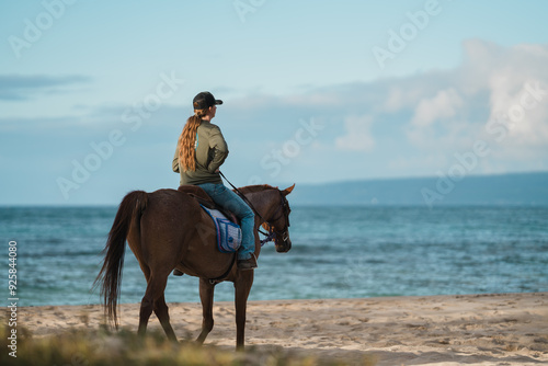 Hawaii Polo Oceanfront Trail Rides, Mokuleia, Honolulu, Oahu Hawaii. 