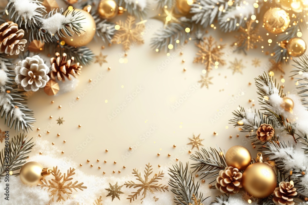 Christmas background with Christmas toys and cones, new year banner illustration Christmas background with Christmas toys and cones, new year banner illustration