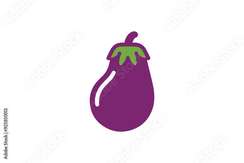 A small round variety of eggplant vector silhouette illustration