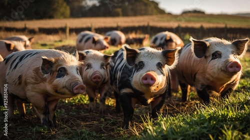 stock photography kune kune pigs in a beautiful farm photo