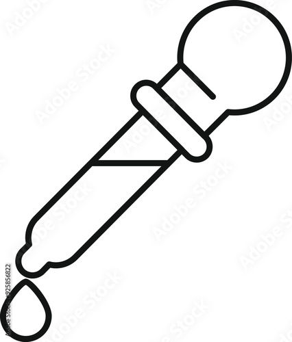Simple icon of a chemical pipette dropping liquid, ideal for scientific or medical topics