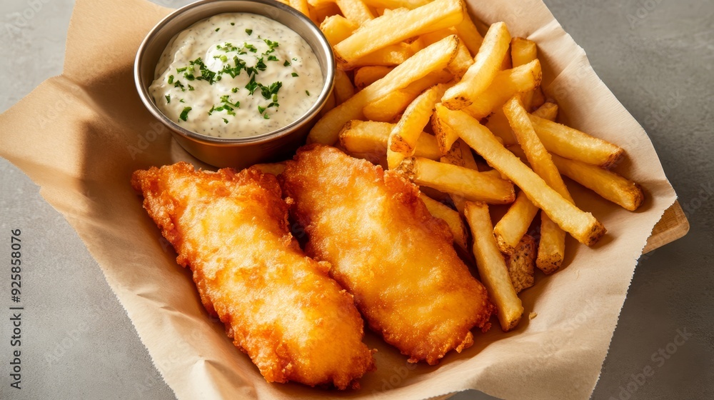 Crispy Fish and Chips with Tartar Sauce Crispy Fish and Chips with Tartar Sauce