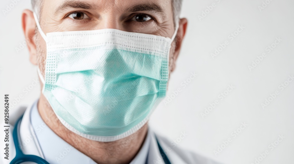 Doctor Wearing Surgical Mask Close-Up Doctor Wearing Surgical Mask Close-Up