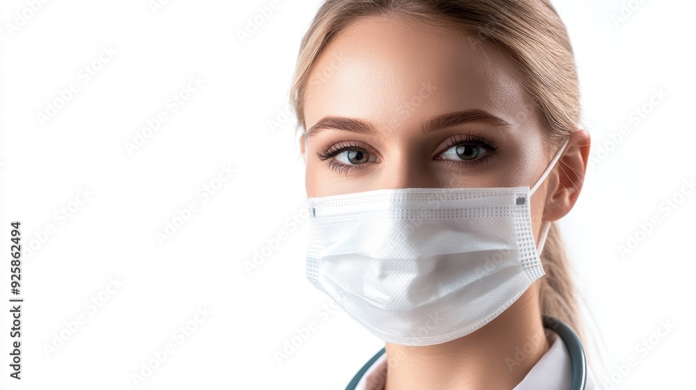 Close-up of Female Doctor Wearing Surgical Mask Close-up of Female Doctor Wearing Surgical Mask