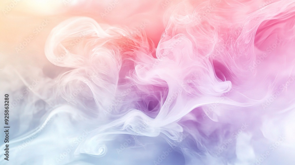Obraz premium Color Symphony: An ethereal display of smoke swirls and vibrant colors blending seamlessly, creating a mesmerizing visual spectacle