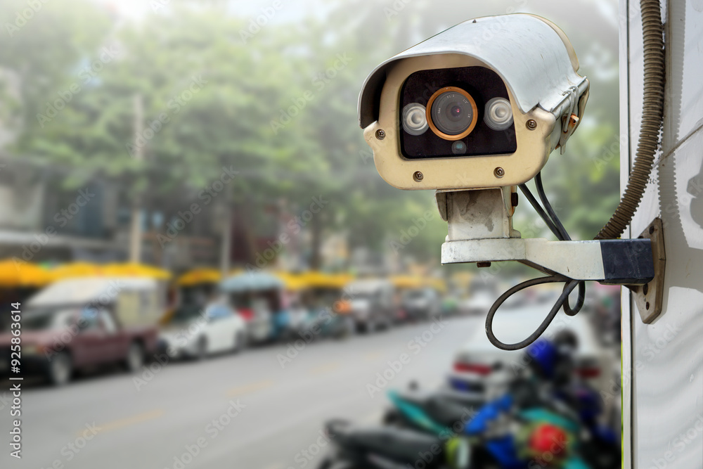 CCTV security camera on city CCTV security camera on city