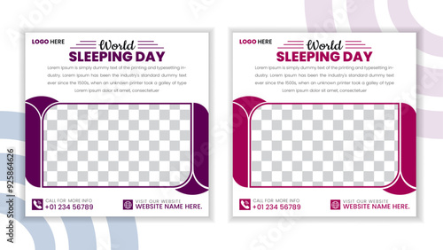 World sleep day social media post design photo