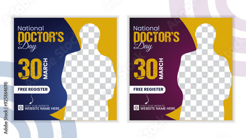 International doctor day social media post design for a brading medical hospitals  photo