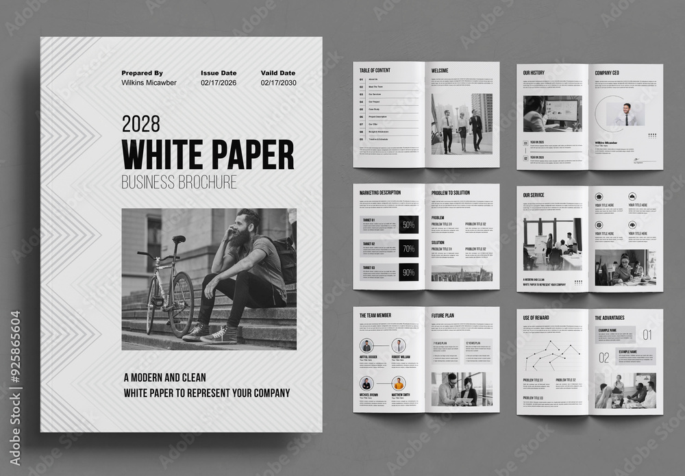 White Paper Design Layout Stock Template | Adobe Stock