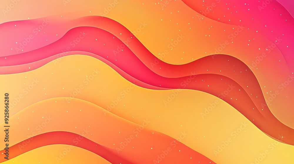 Fototapeta premium Abstract wavy patterns in vibrant pink and orange gradient