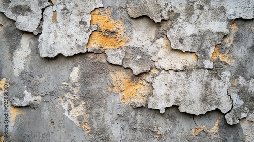 Weathered concrete wall with peeling paint and texture in urban setting