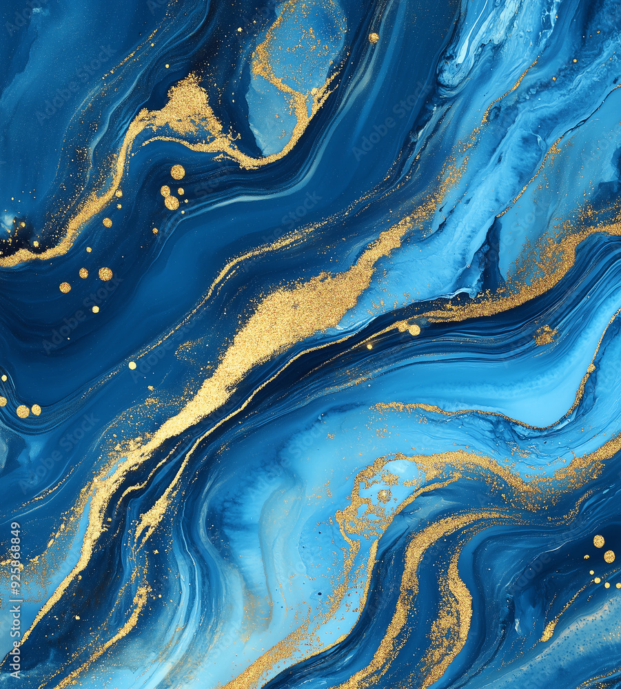 Abstract marbling background of navy-blue paint and gold powder. Luxurious navy blue ink marble-like abstract texture with golden dust and agate stone swirls and veins. High quality photo Abstract marbling background of navy-blue paint and gold powder. Luxurious navy blue ink marble-like abstract texture with golden dust and agate stone swirls and veins. High quality photo