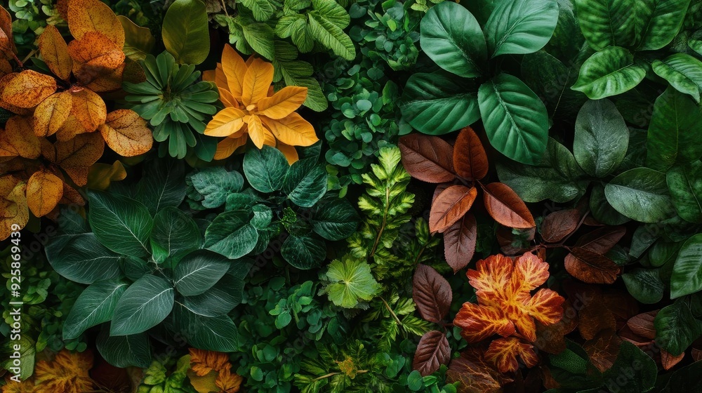 Vibrant green and autumn leaves create a stunning textured backdrop, perfect for nature-inspired designs and eco-friendly themes. Vibrant green and autumn leaves create a stunning textured backdrop, perfect for nature-inspired designs and eco-friendly themes.