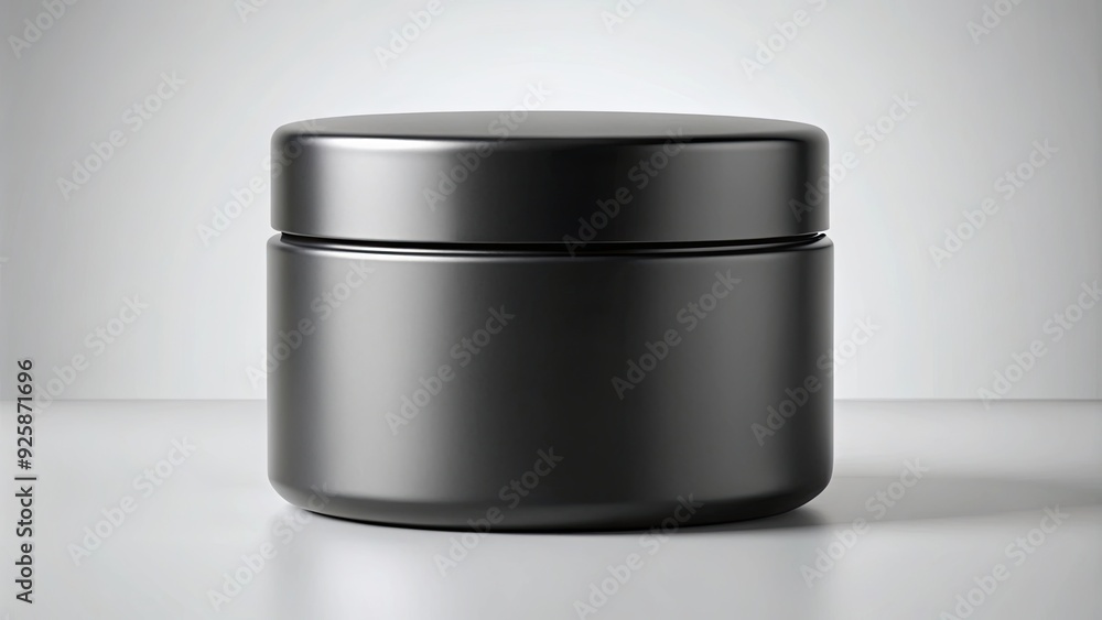 Matte black plastic cosmetic jar mockup template , packaging, cream, butter, scrub, gel, powder, wax, beauty Matte black plastic cosmetic jar mockup template , packaging, cream, butter, scrub, gel, powder, wax, beauty