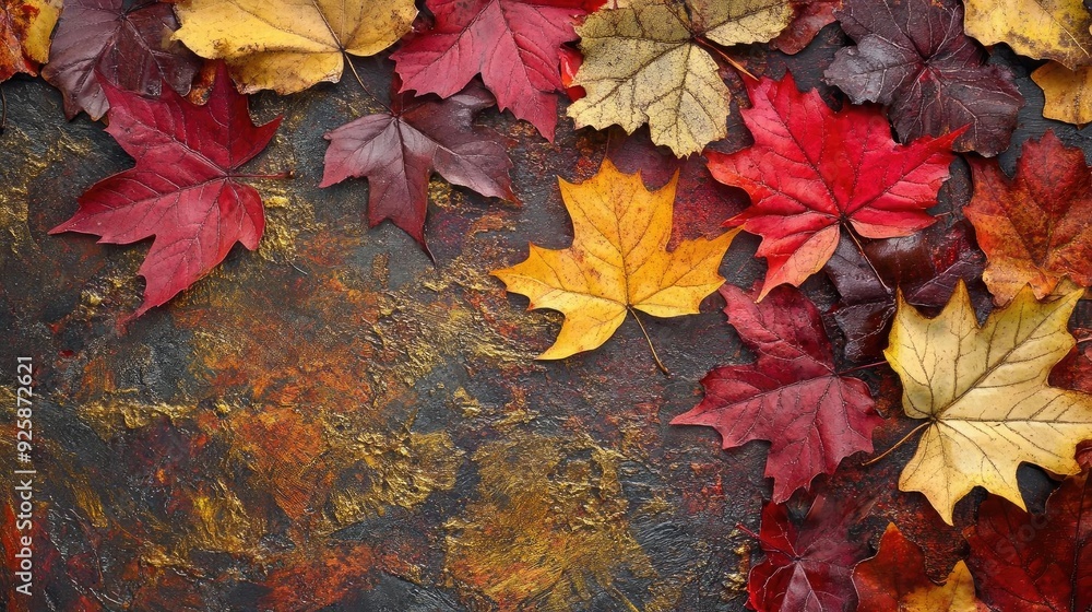 Colorful autumn leaves in vibrant shades of red, orange, and yellow create a stunning seasonal backdrop. Colorful autumn leaves in vibrant shades of red, orange, and yellow create a stunning seasonal backdrop.