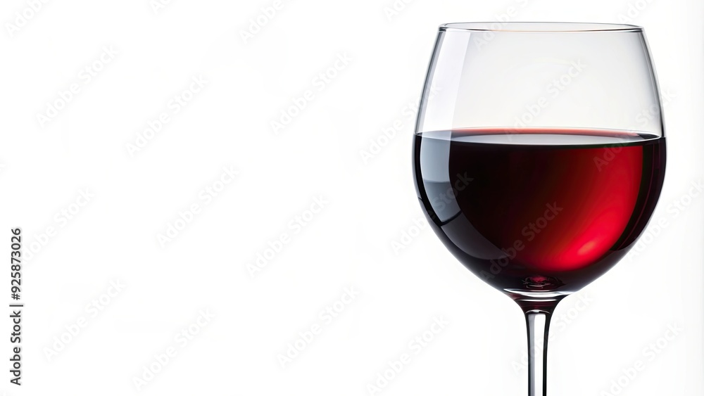 Close-up of a wine glass filled with red wine, isolated on white background, wine, glass, red, alcohol, beverage, drink Close-up of a wine glass filled with red wine, isolated on white background, wine, glass, red, alcohol, beverage, drink