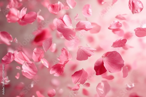 Wallpaper Mural Delicate cherry blossoms or vibrant rose petals in a whimsical dance, captivating scene showcasing lifelike pink flowers in motion. Feelings of affection, passion, and springtime floral elegance Torontodigital.ca