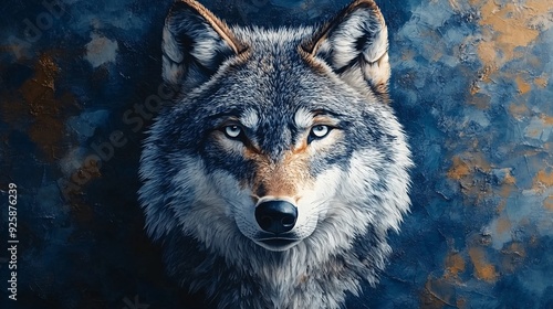 Artistic geometric patterns with majestic wolves for dramatic wallpaper Combine creative geometric designs with the majestic presence of wolves to create a bold and dramatic wallpaper.  photo