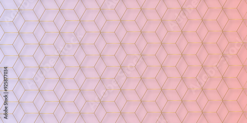 Abstract minimal geometric white and gold light background design. Vector illustration of hexagons pattern. luxury white pattern geometric mesh cell texture. Modern pattern elegant gold line template
