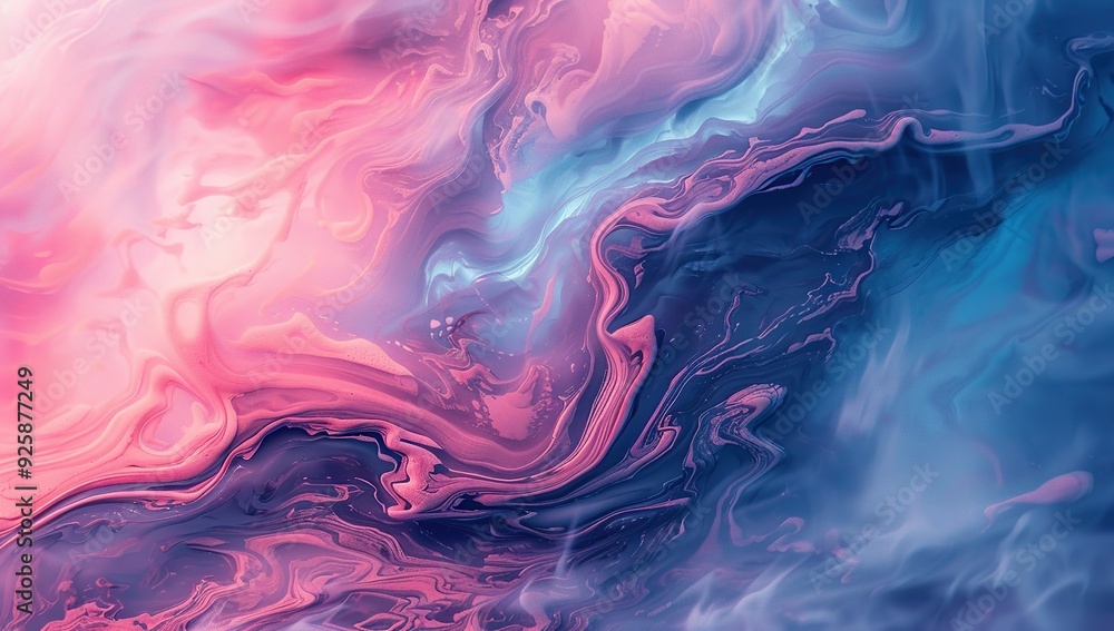 Abstract Swirling Marble Artwork in Pink and Blue Abstract Swirling Marble Artwork in Pink and Blue