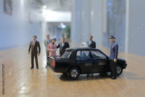 Wallpaper Mural a small of business figure with taxi Torontodigital.ca