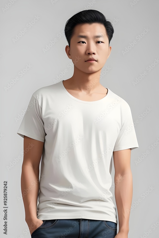 a photo of an isolated male, man, fashion model, wearing a blank white t-shirt, clothing, casual, apparel, style, portrait, clean, simple, minimalist, plain, outfit, torso, top, photography, studio a photo of an isolated male, man, fashion model, wearing a blank white t-shirt, clothing, casual, apparel, style, portrait, clean, simple, minimalist, plain, outfit, torso, top, photography, studio
