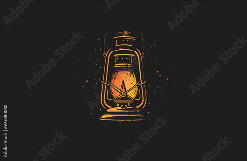 Lantern logo style icon design template vector illustration