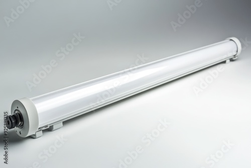 Light Ballast. Fluorescent T5 Lamps with Electronic Recycling on White Background