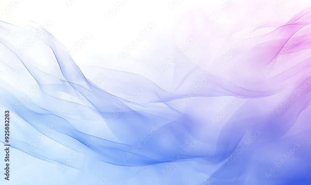 Obraz premium Blue and purple smoke interweaving, white background. symbolizing flow, grace, and the harmonious blend of different hues