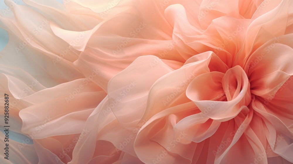 A soft and flowing abstract background composed of delicate satin fabric arranged to form the shape of flowers, emphasizing elegance and artistic design
