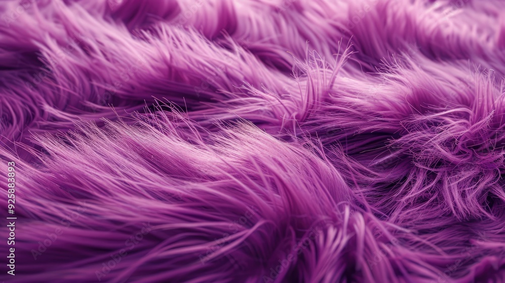 A close-up of purple synthetic fur showing a soft, fluffy texture. The concept of fabric and textile texture. A close-up of purple synthetic fur showing a soft, fluffy texture. The concept of fabric and textile texture.