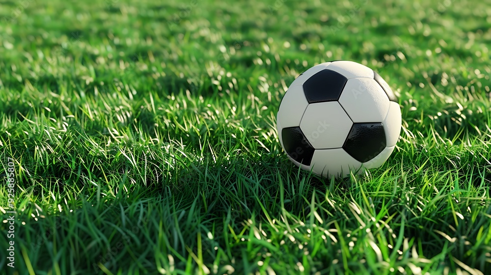 Isolated soccer ball on a grass field. Sporty and dynamic. Isolated soccer ball on a grass field. Sporty and dynamic.