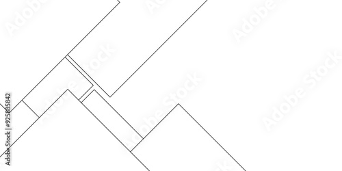 Abstract industrial Design random lines black on white background.Geometric seamless minimalist pattern with straight lines design.luxury black geometric random chaotic lines.squares and triangle line
