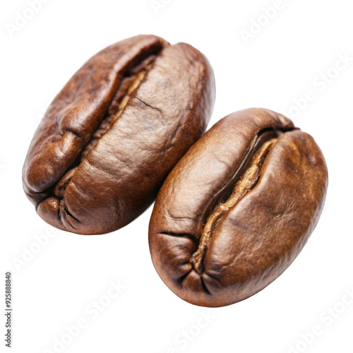 2 Coffee beans isolated on transparent background