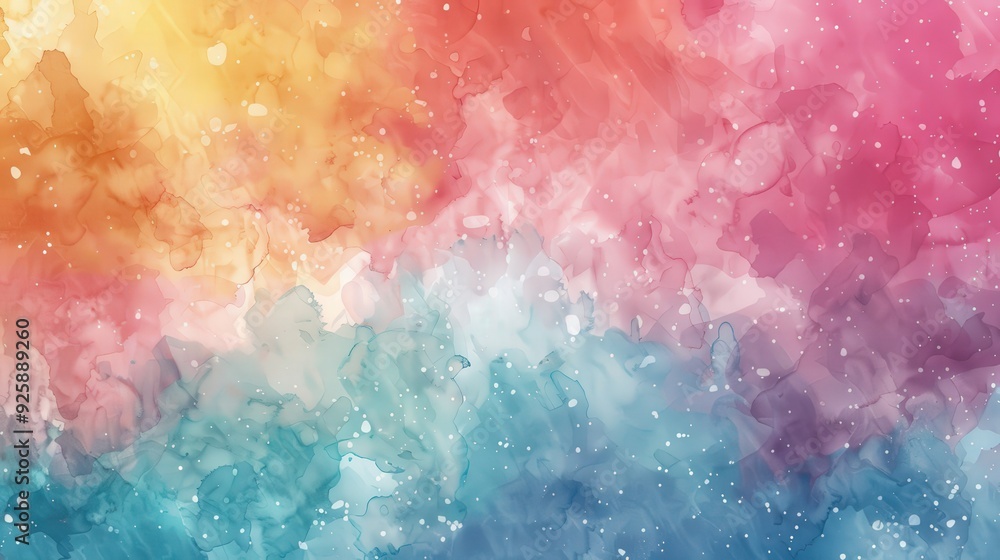 Create a digital paper with a watercolor effect. Describe how the blending of colors and paper texture enhances the artistic quality.