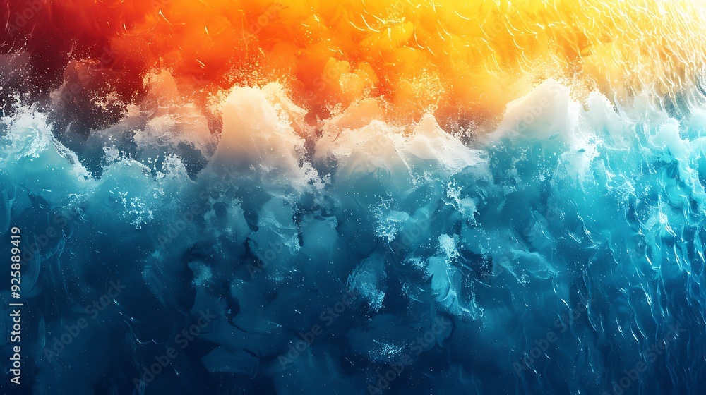 Naklejka premium A panoramic view of a temperature rise chart from 2080 to 2100, sharp upward trend, vibrant and alarming colors, backdrop of polar ice melting, clear and urgent message, hd quality, natural look.