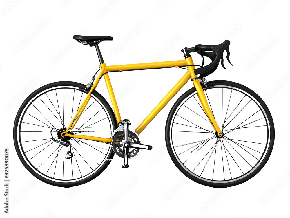 Obraz premium a yellow bicycle with black wheels