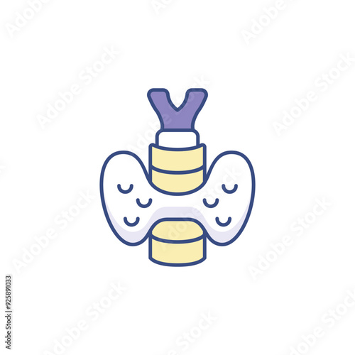 Endocrinology icon design with white background stock illustration