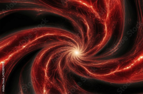 Abstract wallpaper of big bang explosion with red vortex spiral design