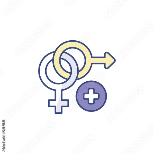 Sexual Health icon design with white background stock illustration