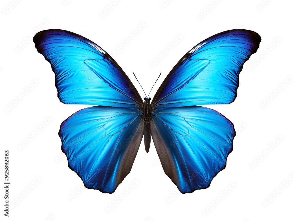 a blue butterfly with black wings a blue butterfly with black wings