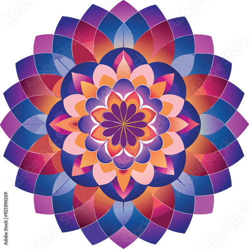 Simple mandala design for coloring. Vector floral mandala