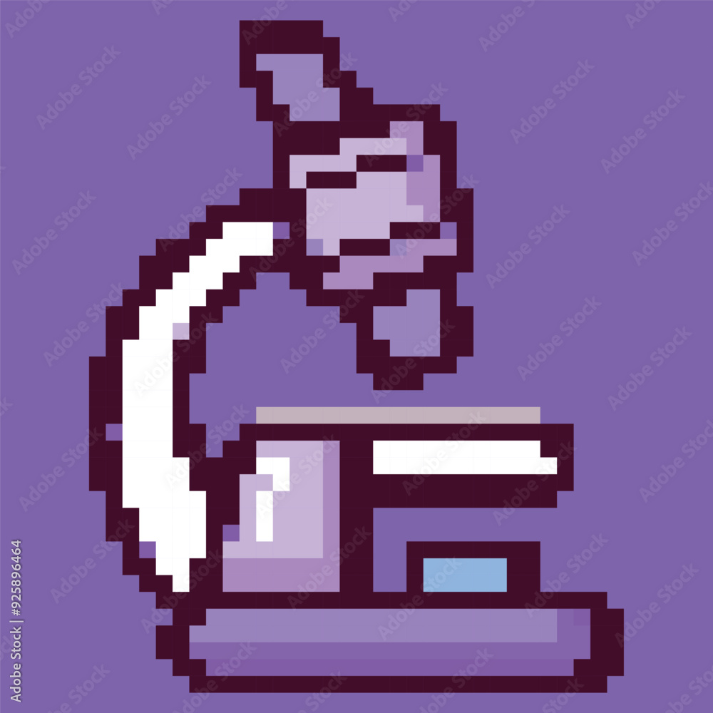 Fototapeta premium Pixel art illustration showcasing a vibrant and detailed office and school supplies scene. This digital artwork features a variety of pixelated items such as notebooks, pencils, erasers, rulers
