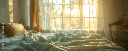Sunlit Bedroom with Swaying...