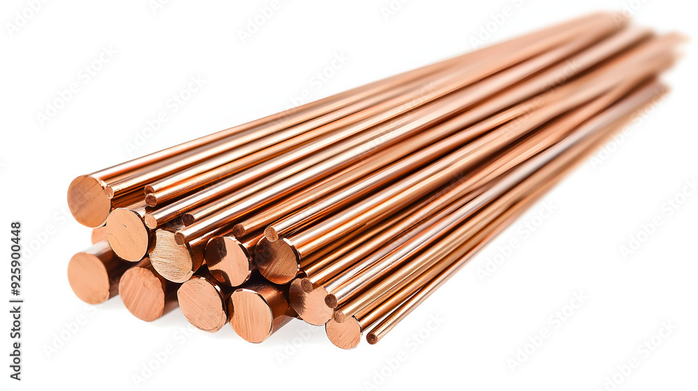 copper wire rod non-ferrous metals, product metal industry isolated on white background, photo, png
