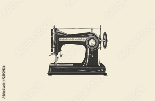 Sewing machine logo style icon design template vector illustration