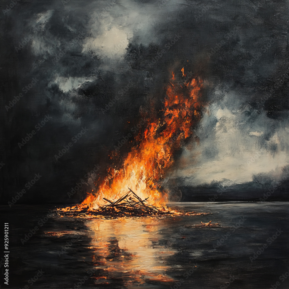 Fototapeta premium fire in the sky